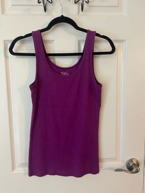 Time and Tru Purple Scoop Neck Tank Top
